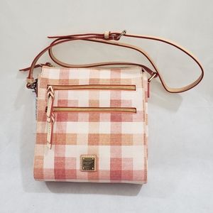 Dooney&Bourke Peyton trip plaid coral crossbody ba